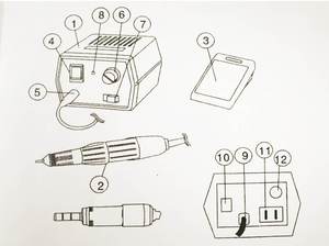Taladro manual para audífonos, potente, 204, para moldes de oído, dispositivos de laboratorio, 35000 RPM, equipo de laboratorio - Product Image 2