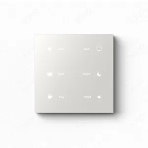 SQIVO Tuya Zigbee 1/2/3/4/6 Gang Black Glass Touch Smart Wall Switch