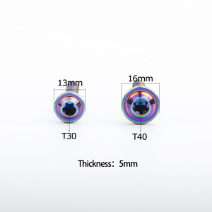 TITST GR5 M6X10/15/20/25/30/35/40/45/50/55/60mm boulons en titane multicolores vis bouton tête Torx vélo moto frein à disque - Product Image 2