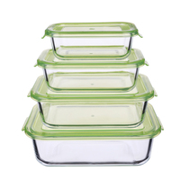 Boîte à lunch rectangulaire en verre de haute qualité avec un design moderne, sécuritaire pour les aliments et dotée de fonctions de conservation de la fraîcheur