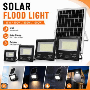 Faro <span class=keywords><strong>LED</strong></span> Solare <span class=keywords><strong>da</strong></span> <span class=keywords><strong>Esterno</strong></span> Impermeabile IP67 100W 1000W con Dimmerazione Illimitata e Telecomando, Lampione Stradale Solare - Product Image 3