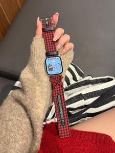 Correa de Cuero con Diseño de Nudo, Temática de Invierno y Navidad, Ligera y Ajustable para Reloj S9/S10 - Product Image 1