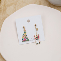 Drôle de dessin animé contemporain pendentif boucles d'oreilles inégalées mignon émail Spaceman lapin dinosaure boucle d'oreille pour enfant étudiant bijoux