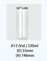 Boîte en PET transparente durable de 330 ml pour boissons énergisantes, emballage de boissons, pot en plastique avec couvercle en aluminium et bouchon en aluminium