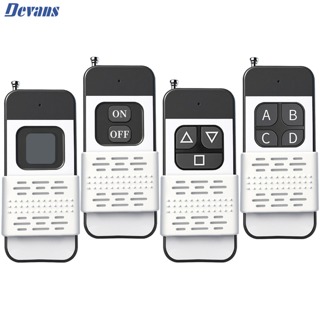 High Power 1000m 433Mhz Wireless RF Learning Code Remote 4 Buttons 1527 Control Long Range ABS for Lamps Lights Gate and Door