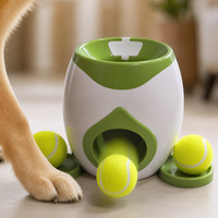 Lanceur de balles de tennis interactif pour chien, lanceur automatique de balles avec distributeur de friandises pour l'entraînement des chiots de petite et moyenne taille