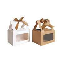 Boîte cadeau en forme de maison avec nœud, pour bonbons et biscuits, boîte en carton blanc, boîte cadeau souvenir d'anniversaire en stock