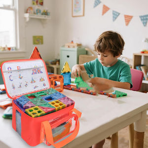 Sac de rangement pour tuiles magnétiques avec panneau en PVC pour <span class=keywords><strong>Magnatiles</strong></span> et pour les voyages & Étui de transport pour blocs magnétiques - Product Image 5