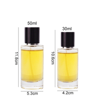 Flacon de parfum transparent, design rond unique et luxueux, pour homme, 100 ml, verre vide avec bouchon à vis et diffuseur à roseaux