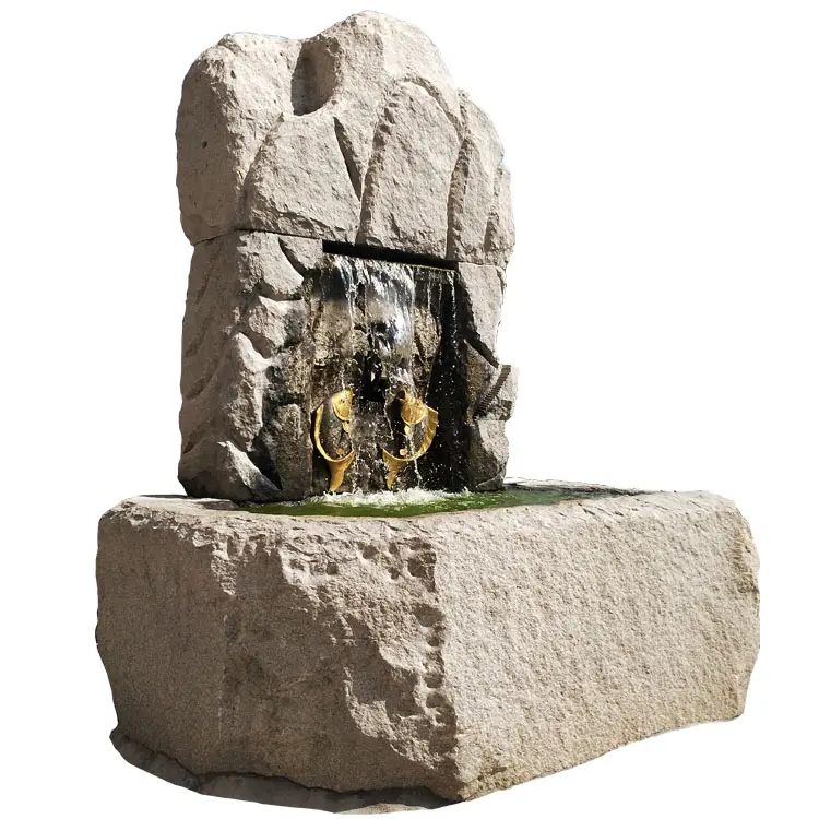 Large Stone Blocks Sculpture Running Water Feature Garden Stone Fish Pond Lucrative Running Water Aquarium Fountains