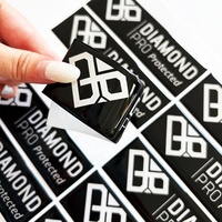 Autocollants personnalisés de qualité supérieure, étiquettes de logo imprimées, adhésif fort, résine époxy transparente pour accessoires automobiles, équipement, logo de marque