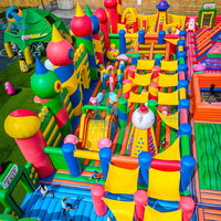 Grand Funbox extérieur plus grand château gonflable parcours d'obstacles avec toboggans adulte Sport jeu parc d'attractions aire de jeux fête