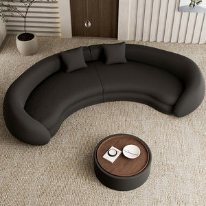 Canapé en tissu incurvé moderne, forme spéciale, pour hôtels, salon, rembourrage en tissu, <span class=keywords><strong>demi</strong></span>-rond, ensembles de canapés noirs - Product Image 2