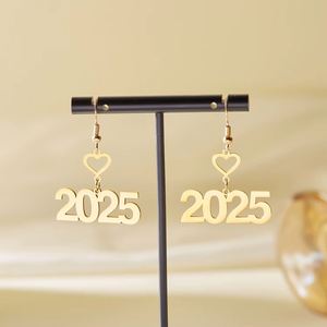 Latest Design Fashion Jewelry 2025 Number Earrings Creative New Year <b>Gift</b> Women's Jewelry Pendant Exquisite Ear Jewelry Custom - Product Image 6