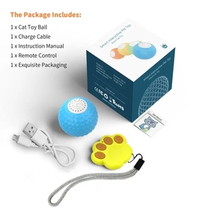 Drop Shipping özel USB şarj edilebilir lüks interaktif akıllı top oyuncak otomatik haddeleme hareketi ve hediye kutusu ile kediler için - Product Image 6