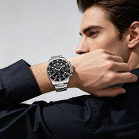 Jam Tangan Pria Sport Mewah Merk Ternama Bahan Stainless Steel Model Terbaru Laris Manis, Quartz Multifungsi
