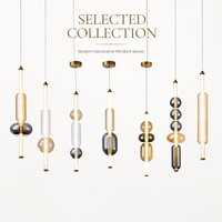 Luminaire suspendu décoratif moderne, tube lumineux torsadé, verre artistique ambre fumé, finition or, lampe de salle à manger, lampe d'îlot de cuisine, lampe de plafond