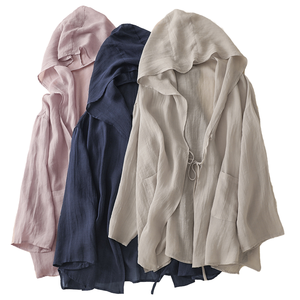 Camisa Casual de Manga Larga con Capucha y Tirantes para Mujer, Otoño 2025, Nueva, con Borlas, Transpirable, Simple, Hombros Caídos, Color Sólido, Prenda Exterior de Poliéster - Product Image 4