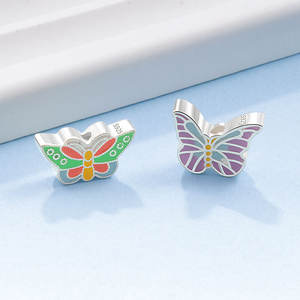 925 argent Sterling émail papillon perforé accessoires charme <span class=keywords><strong>Animal</strong></span> pendentif bricolage filles bijoux accessoires collier personnalisé - Product Image 3