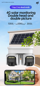 Caméra solaire de surveillance panoramique à 360 degrés avec double rotation de la tête 4G avec vision nocturne Caméra de sécurité extérieure étanche IP 66 - Product Image 3