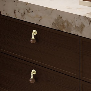 Single-Hole Walnut Round Ball Creative Pendant Small Door Handle for Kitchen & Bedroom Drawers Modern Design Easy Installation - Product Image 5