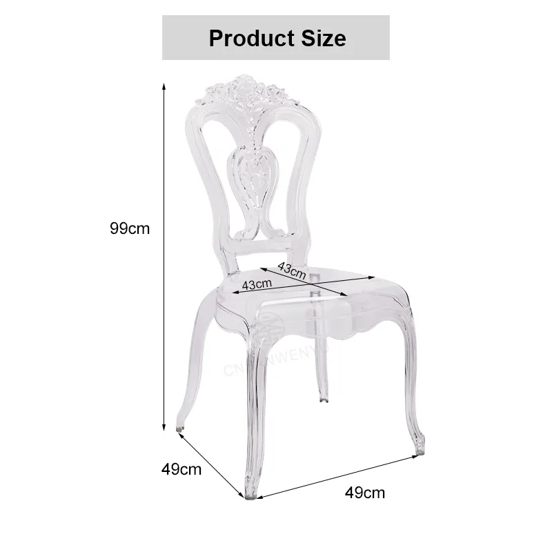 Wholesale Luxury Wedding transparent Princess King Throne Party Chair Plastic PC Acrylic Wedding Chair For Event Reception