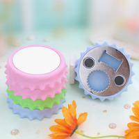 Décapsuleur aimanté pour réfrigérateur à sublimation vierge cinq couleurs, DIY 2-en-1, pour transfert thermique, avec insert métallique