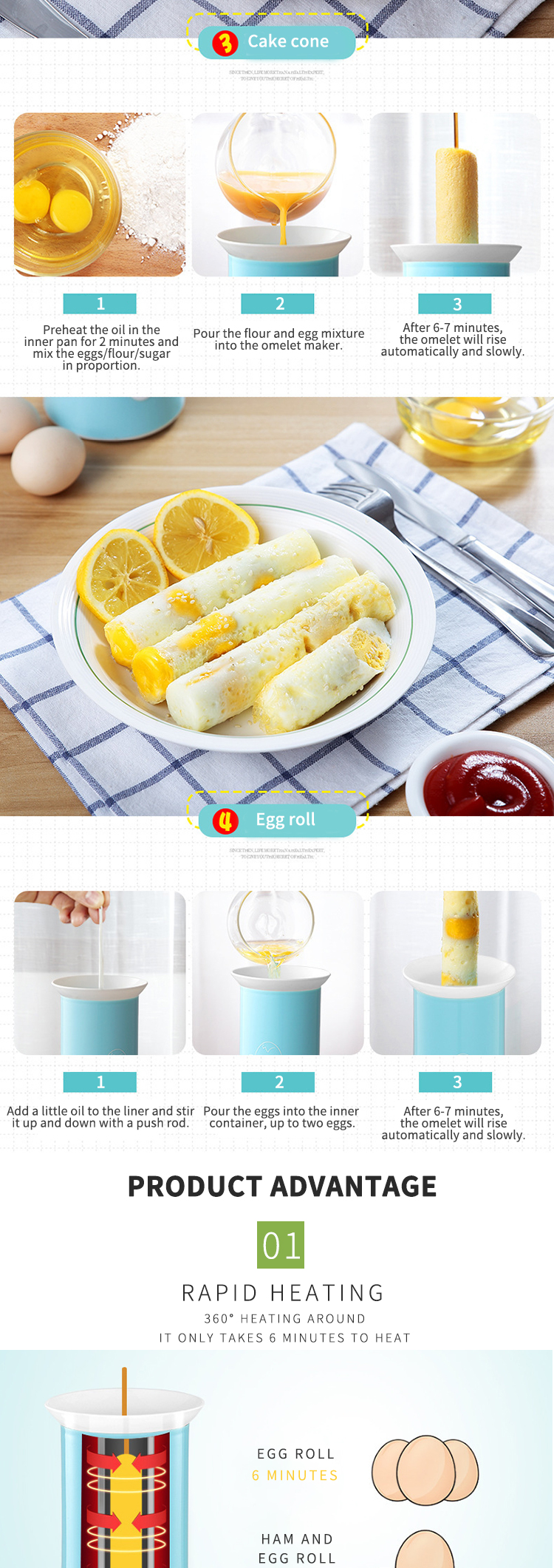 Hot Sales Household Multi-functional Egg Cup Electric Mini Egg Boiling Breakfast Machine Egg Roll Maker