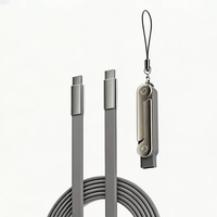 Câble USB-C vers USB-C 240W avec support détachable, cordon de charge rapide en silicone souple pour le jeu/la configuration de bureau et la visualisation mains libres