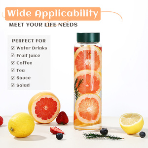 Tùy chỉnh cao <span class=keywords><strong>Borosilicate</strong></span> rộng miệng chai nước thủy tinh với nắp thép không gỉ - Product Image 6