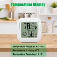 Termometer higrometer Digital portabel LCD, Sensor kelembapan temperatur untuk ruang tamu bayi
