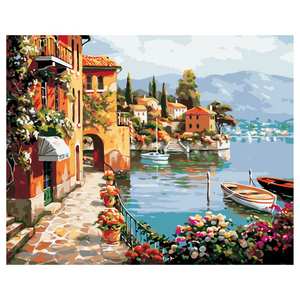 Nuova innovazione personalizzata fai da te acqua di <span class=keywords><strong>montagna</strong></span> pittura da numeri kit di disegno paesaggio stile inchiostro - Product Image 2