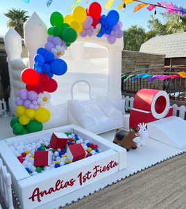Soft play set kids white bounce house white and red soft play package set indoor outdoor baby soft play playground set - Product Image 1