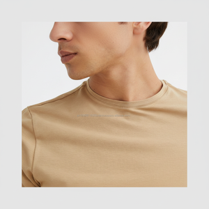 Camiseta regular de manga corta con cuello redondo para hombre, talla grande para verano/primavera, venta al por mayor con estampado digital, patrón liso - Product Image 1