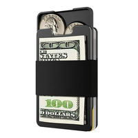 Dompet Logam Minimalis Anti RFID dengan Logo Kustom, Tipis, Berbahan Aluminium, Penutup, dan Tempat Kartu untuk Pria