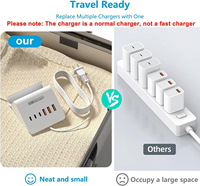 Station de charge rapide PD 35W noire, chargeur USB 6 ports 3C3A, support de téléphone de bureau avec câble de 1,8 m, prise UK, certifié UKCA