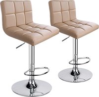 Tabourets de bar modernes carrés pivotants en cuir réglables pour café, restaurant, comptoir de cuisine – Chaise de bar pivotante à hauteur réglable pour salle à manger