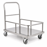 Chariot utilitaire en acier inoxydable robuste, chariot de cuisine commercial avec 4 roues et poignée
