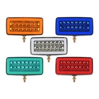 Feu arrière de camion rectangulaire 14 LED, feu antibrouillard, fixation par boulon, ambre, bleu, blanc, vert, rouge, 12V 24V, remorque, bus, étanche