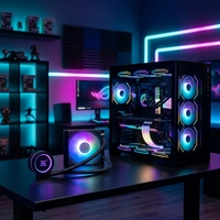 Refroidisseur de processeur liquide OEM 120 AIO avec écran d'affichage numérique de la température pour PC de jeu AMD Ryzen RTX, radiateur carré haut de gamme