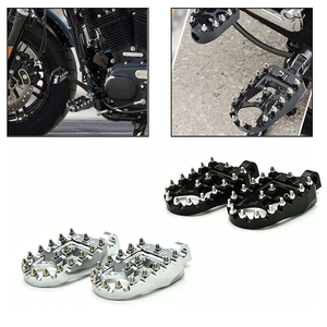 Reposapiés Delanteros y Traseros CNC para Motocicleta Harley X48 XL1200 750 883 Breakout Heritage, Pedales de Aluminio en Negro Cromado - Product Image 2