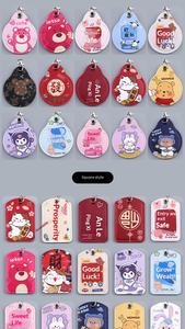 ปลอกป้องกันบัตรควบคุมการเข้าออก NFC ลายแมวนำโชคทรงสี่เหลี่ยมจัตุรัสขนาดเล็ก พร้อมสายคล้องกุญแจแบบถัก สำหรับ<span class=keywords><strong>บ้าน</strong></span><span class=keywords><strong>เช่า</strong></span> รถยนต์ไฟฟ้า - Product Image 6