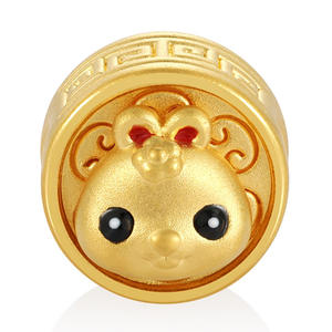 สร้อยข้อมือทองคำแท้24K สร้อยข้อมือกลมแบบหมุนได้รูปทรงกระต่ายสีทองแข็งอุปกรณ์เครื่องประดับทองระดับไฮเอนด์ - Product Image 1