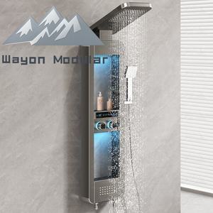 Wayon Fashion Hotel Vente à chaud Ensemble <span class=keywords><strong>de</strong></span> <span class=keywords><strong>colonne</strong></span> <span class=keywords><strong>de</strong></span> douche thermostatique à cascade pour <span class=keywords><strong>salle</strong></span> <span class=keywords><strong>de</strong></span> <span class=keywords><strong>bain</strong></span> Panneaux <span class=keywords><strong>de</strong></span> douche - Product Image 1