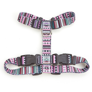 Adjustable Geometric Pattern Nylon Dog Harness with Buckle Closure Fashion Style for Dogs - Product Image 3