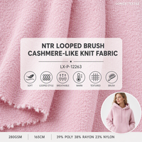Sweat-shirt et pantalon de survêtement pour filles, en tricot bouclé NTR, effet cachemire, 39% polyester, 38% rayonne, 23% nylon, 280 GSM, 165 cm, respirant et moelleux