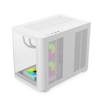 Caja de Ordenador para Juegos de Torre Media con Cristal Curvo, Compatible con Placa Base MicroATX y GPU de hasta 400 mm, en Stock