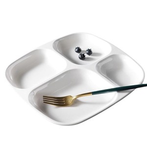 Divided <b>Plates</b> 4 Compartment <b>Melamine</b> White Restaurant Commercial Use - Product Image 5
