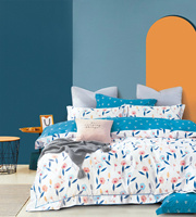 Ensemble de literie en tissu 100% coton de haute qualité, 4 pièces, drap plat imprimé, fourni par l'usine