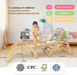 Thân Thiện Với Môi Rắn Gỗ Trong Nhà Đào Tạo Đồ Chơi Sân Chơi Nhỏ Tam Giác Trượt Đoạn Đường Lưới Bằng Gỗ Leo Núi Khung - Product Image 6